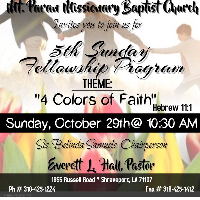 (October 2017) 5th Sunday Program